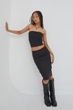 Luxe Hipster Midi Skirt, BLACK - alternate image 6