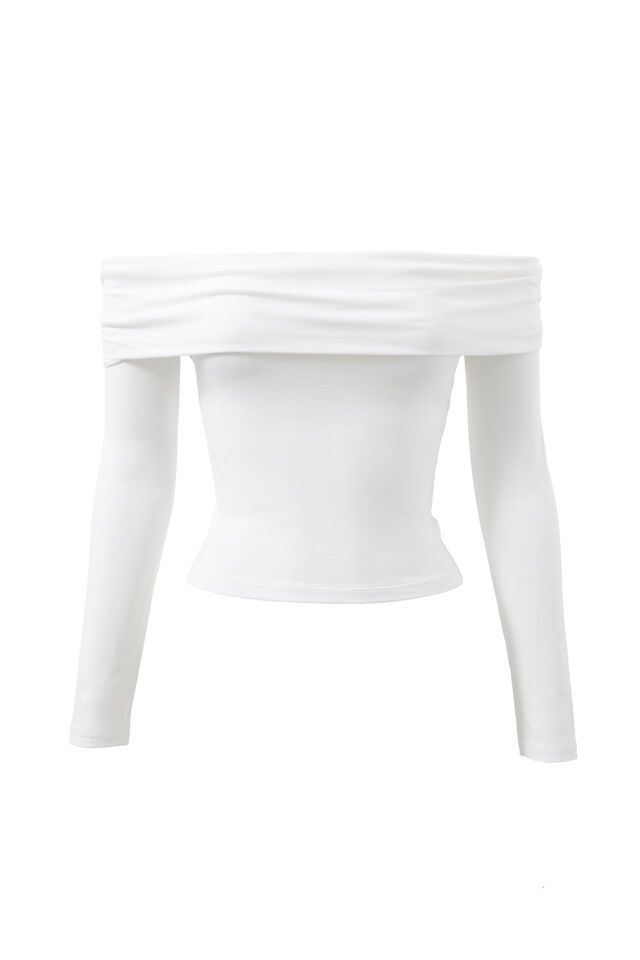 Soft Debbie Off The Shoulder Top, WINTER WHITE