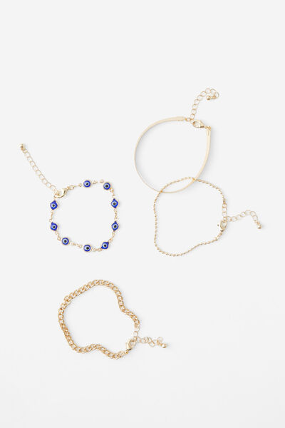 Bracelet Stack, GOLD/EVIL EYE