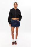 Jolie Cropped Zip Through Hoodie, BLACK - alternate image 2