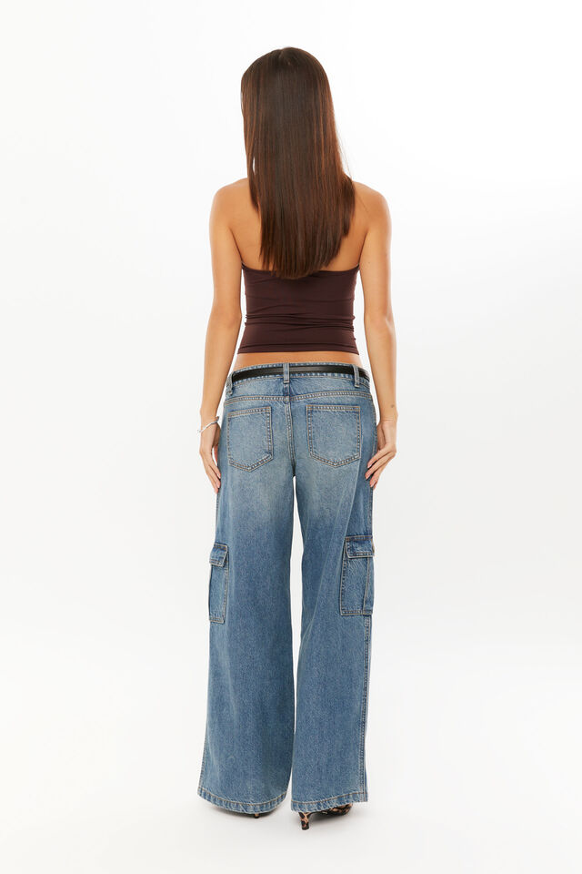 Low Rise Cargo Jean, CHELSEA BLUE