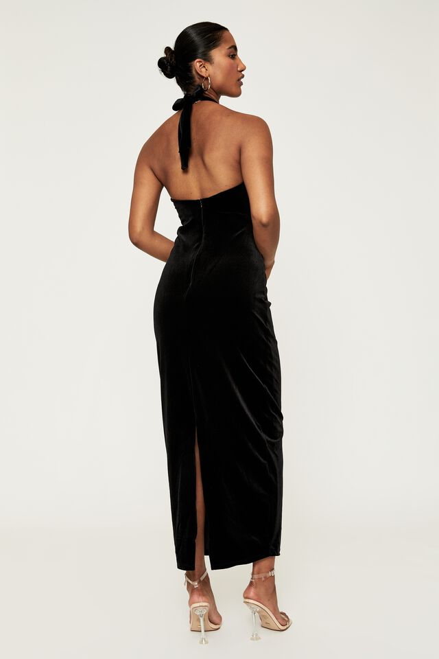 Hayley Deep V Formal Dress, BLACK
