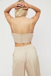 Sally Fitted Crop Top, CHAMPAGNE