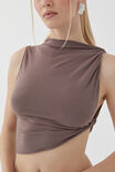 Soft Ruched Twist Top, BROWN CAROB - alternate image 4