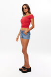 Soft Marley Off Shoulder Top, LIPSTICK RED - alternate image 5
