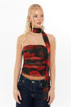 Milly Mesh Halter Top, CANDICE ROSE RED - alternate image 1