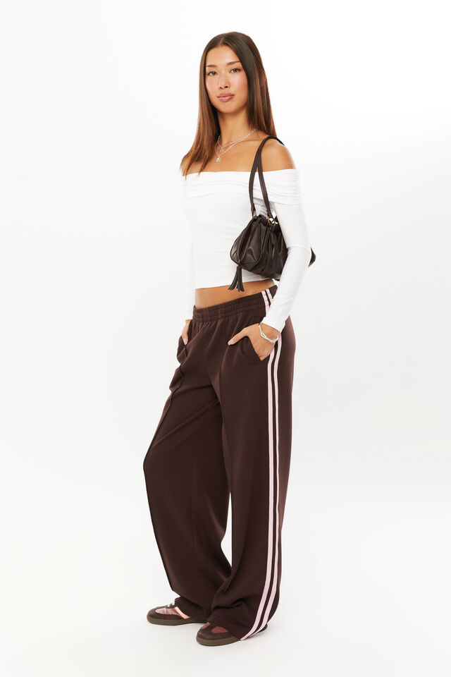 Elyse Sporty Pull On Pant, DEEP CHOC/ROSETTE PINK