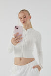 Starlette Zip Through Cable Knit, SUMMER WHITE - alternate image 5