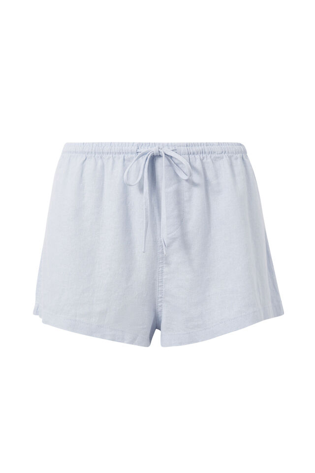 Henley Relaxed Linen Short, MILKY BLUE