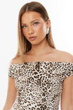 Soft Off The Shoulder Bodysuit, CARMEL LEOPARD BEIGE - alternate image 4