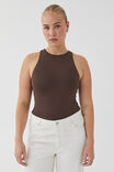 Luxe Sleeveless Bodysuit, ESPRESSO BROWN - alternate image 1