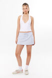 Henley Relaxed Linen Mini Skirt, MILKY BLUE - alternate image 2