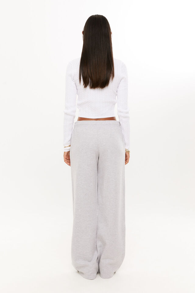 Jordyn Wide Leg Track Pant, GREY MARLE