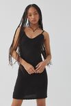 Kylie Crochet Mini Dress, BLACK - alternate image 5