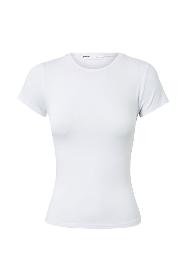 Soft Longline Tee, WHITE