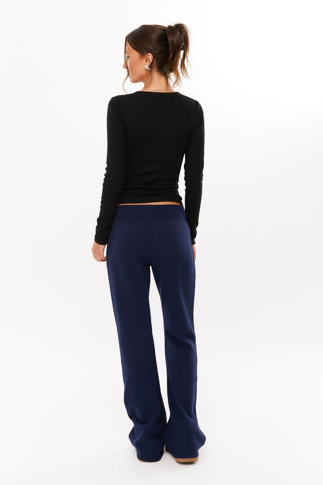 Harriet Henley Long Sleeve Top, BLACK