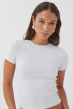 Cotton Fitted Tee, GREY MARLE - alternate image 4