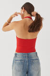 Luxe Halter Bodysuit, RUBY RED - alternate image 5