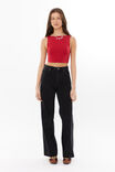 Luxe Low Back Crop Top, LIPSTICK RED - alternate image 4