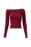Immy Fold Back Knit Top, RED VELVET - alternate image 6