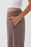 Relaxed Wide Leg Track Pant, BROWN CAROB - alternate image 4