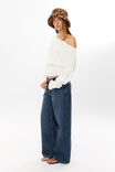 Pippa Off Shoulder Knit Jumper, CLOUD WHITE - alternate image 2