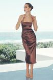 Marie Backless Midi Dress, SPICE BROWN
