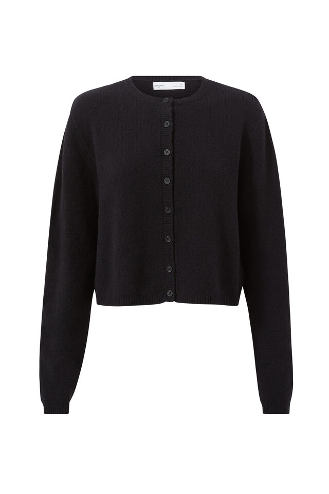 Brydie Button Through Cardigan, BLACK
