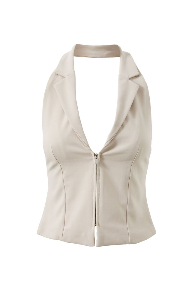 Tilly Zip Through Top, ICED LATTE