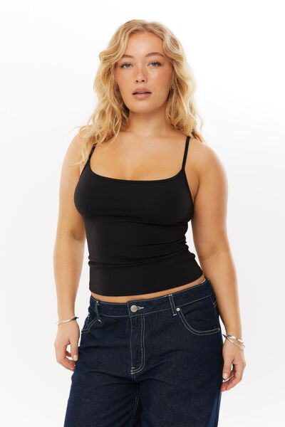 Gina Strappy Cami, BLACK