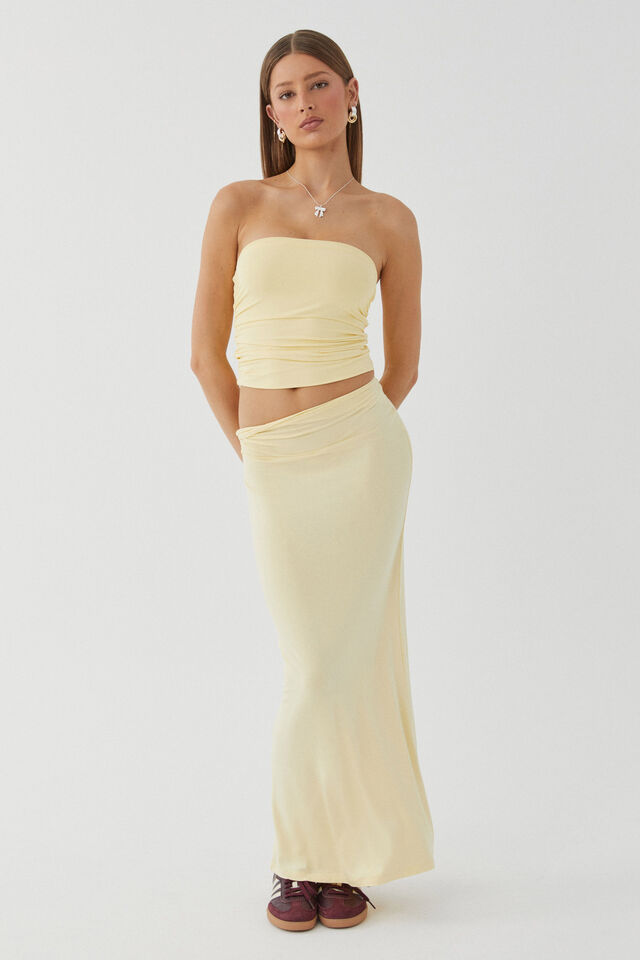 Luxe Ruched Bandeau, GOLDEN BUTTER