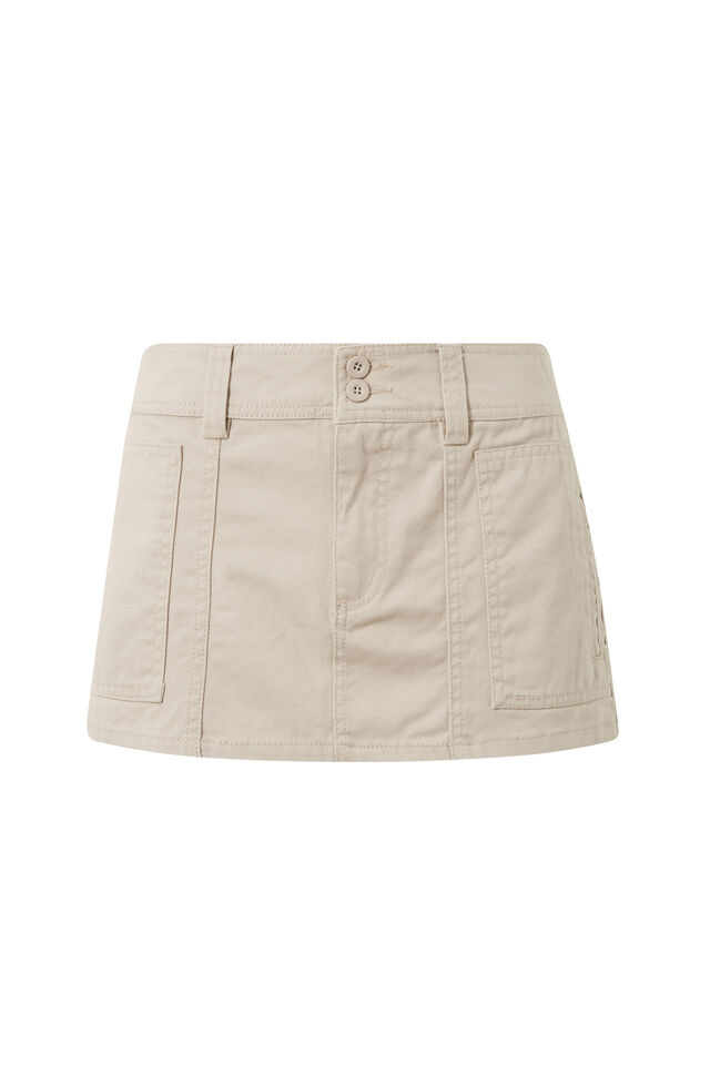 Eden Cargo Mini Skirt, CANVAS BEIGE