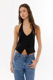 Bailey Halter Top, BLACK - alternate image 2