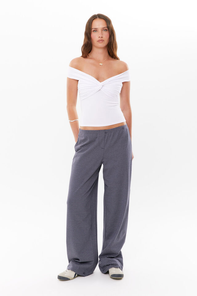 Jade Jersey Lounge Pant, WASHED NAVY/WHITE STRIPE