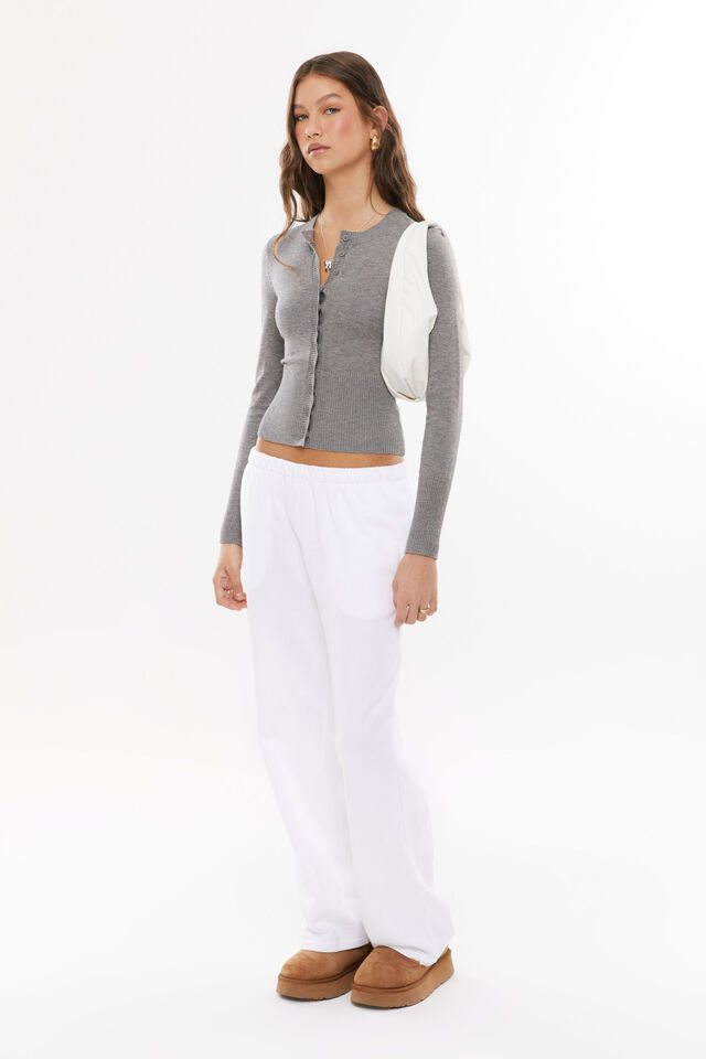 Cassie Button Through Knit Cardi, DARK GREY MARLE