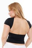 Luxe Short Sleeve Backless Tee, BLACK - alternate image 1