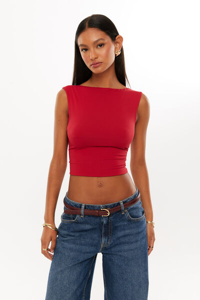 Super Smooth Backless Tank, LIPSTICK RED