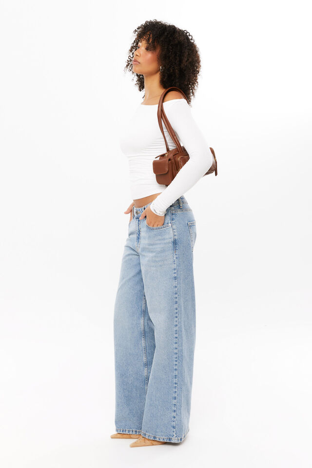 Soft Long Sleeve Off Shoulder Top, WINTER WHITE