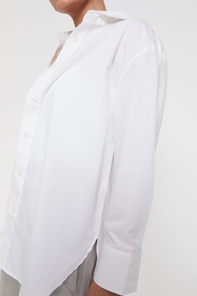 Tessa Casual Oversized Shirt, WHITE