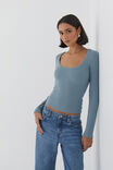 Riri Scoop Neck Long Sleeve, STOCKHOLM BLUE - alternate image 1