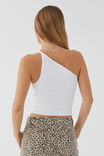 Luxe Jessica One Shoulder Top, WHITE - alternate image 3