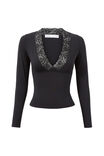 Luxe Georgia Long Sleeve Top, BLACK - alternate image 6