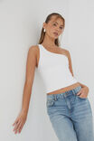 Luxe One Shoulder Top, WHITE - alternate image 5
