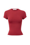 Luxe Longline Tee, DEEP CHERRY - alternate image 6