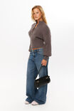Daisy Zip Through Knit Bomber, CHROME GREY - alternate image 5