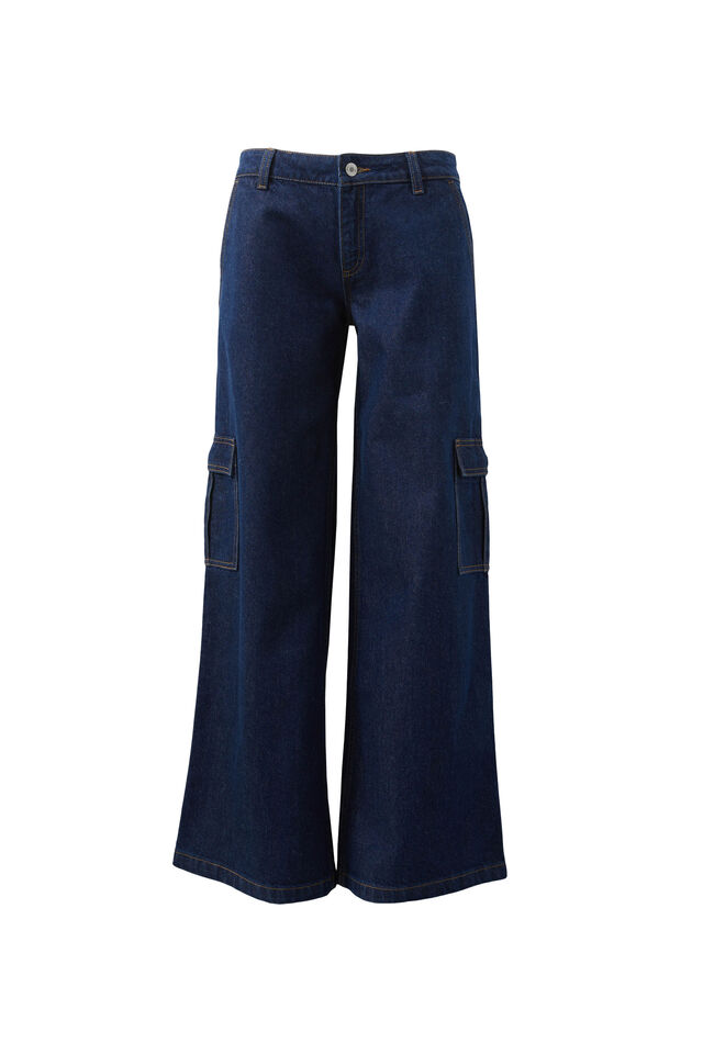 Low Rise Cargo Jean, OXFORD BLUE