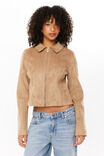 Hailey Faux Suede Jacket, TAUPE - alternate image 1
