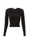 Sofi Square Neck Cardi, BLACK - alternate image 6