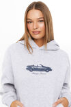 Passenger Princess Oversized Fleece Hoodie, GREY MARLE/PASSENGER PRINCESS - alternate image 4