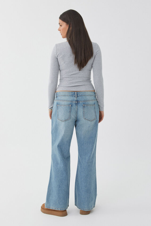 Low Rise Bootleg Jean, SURF BLUE